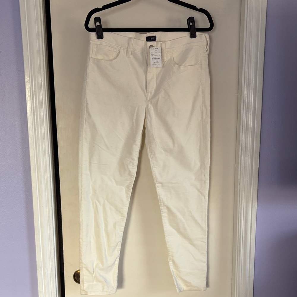 NWT J. Crew Cream Corduroy Skinny Pants